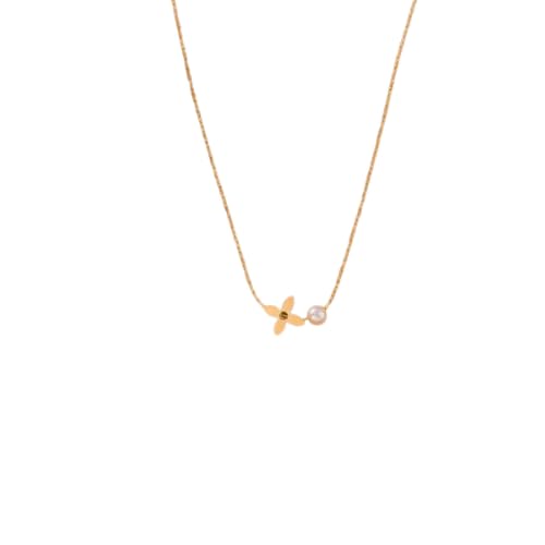 Gold Butterfly Pearl Necklace for Women & Girls