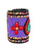 Hasto by Hasti The Bazaar Oxidised Statement Cuff Bracelet for Women, Beaded Wide Adjustable Bracelet