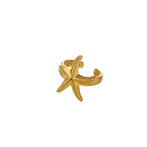 Gold Starfish Adjustable Ring for Women & Girls