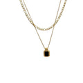 Gold Layered Black Pendant Necklace for Women & Girls