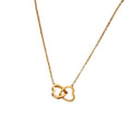 Gold Interlocked Heart Necklace for Women & Girls