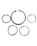 asto by Hasti German Silver Bracelet, Armlet & Necklace Set of 5 for Women | Adjustable Pull-Apart Bajuband Pair with Oxidised Necklace | Carved Bud-End Temple Jewellery Combo