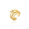 Gold Butterfly Adjustable Ring for Women & Girls