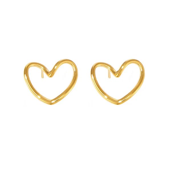 Modern Heart-Shaped Stud Earrings for Women