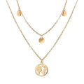 Gold Layered World Map Pendant Necklace for Women & Girls