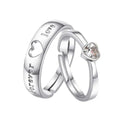 Silver Love Couple Ring Set