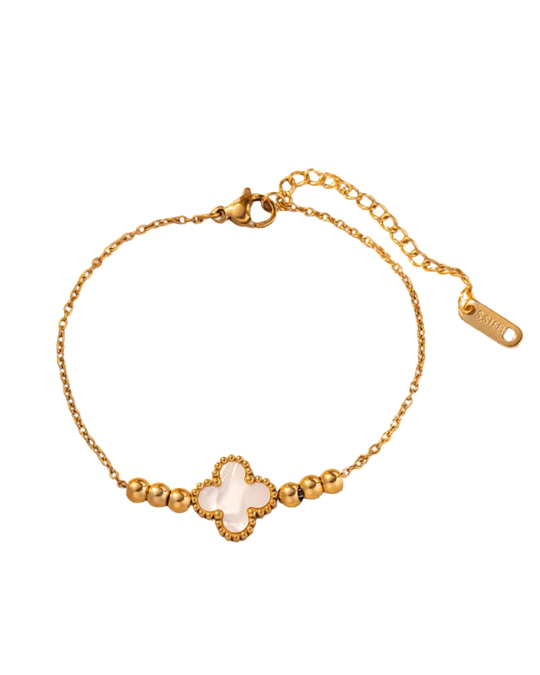 White Clover Charm Bracelet for Women