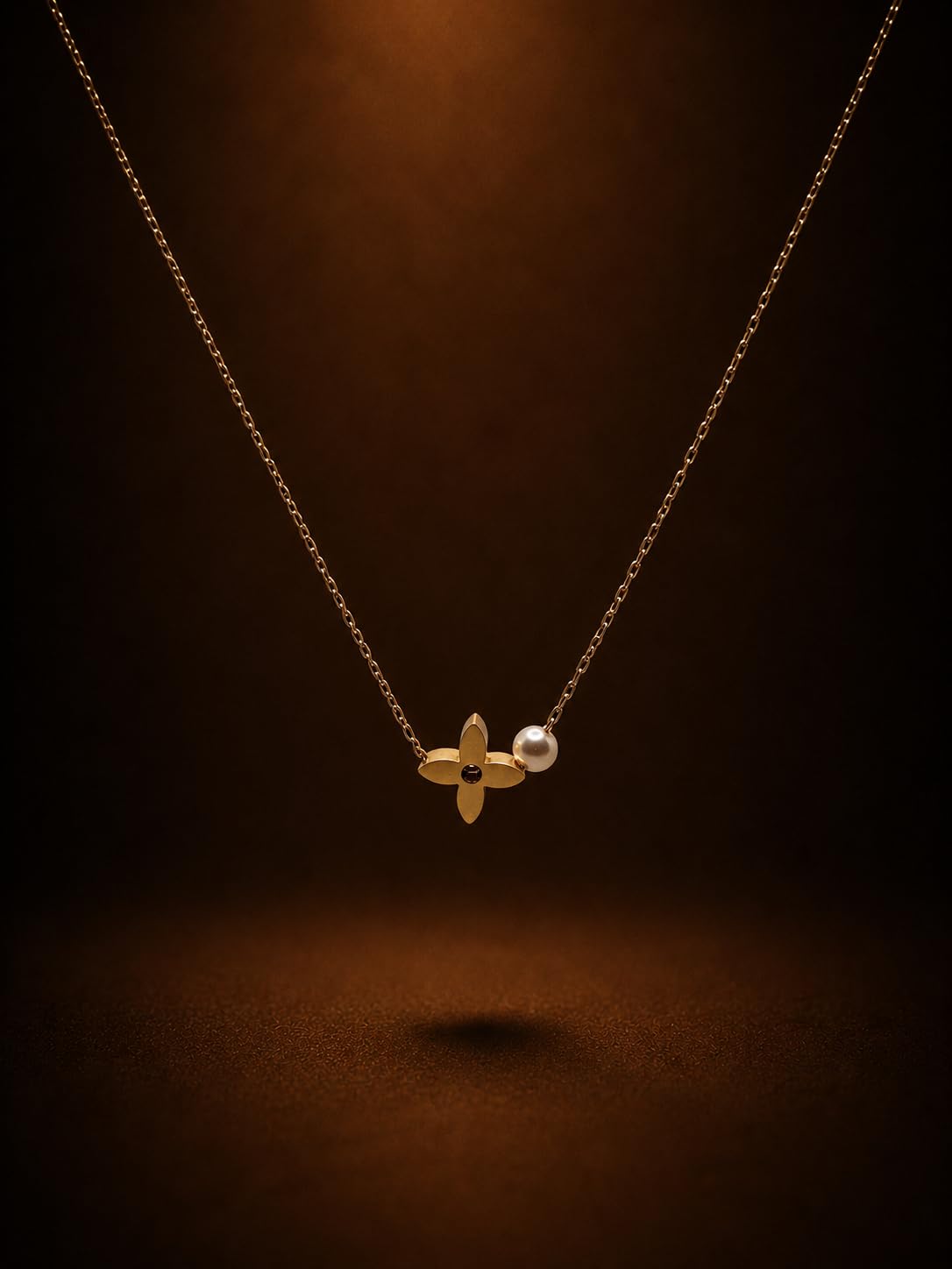 Hasto by Hasti Gold Butterfly Pearl Necklace for Women & Girls | Minimal Butterfly Pendant with Pearl Detail | Cute Daily Wear, Party, Date Wear & Gift Jewellery