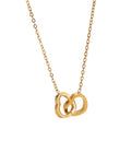 Hasto by Hasti Gold Interlocked Heart Necklace for Women & Girls | Minimal Double Heart Pendant Necklace | Daily Wear, Date, Party & Gift Jewellery