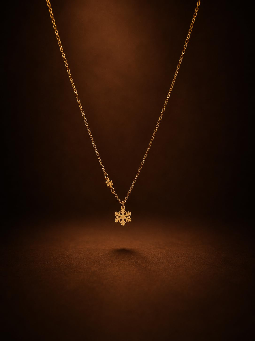 Hasto by Hasti Gold Snowflake Pendant Necklace for Women & Girls | Minimal Winter-Inspired Necklace with Snowflake Charm | Daily Wear, Party & Gift Jewellery