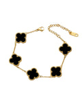 Black Clover Charm Bracelet for Women & Girls