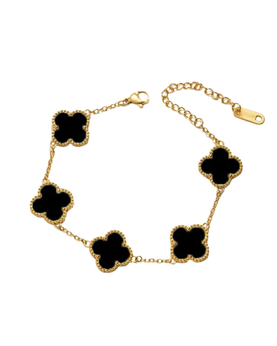 Black Clover Charm Bracelet for Women & Girls