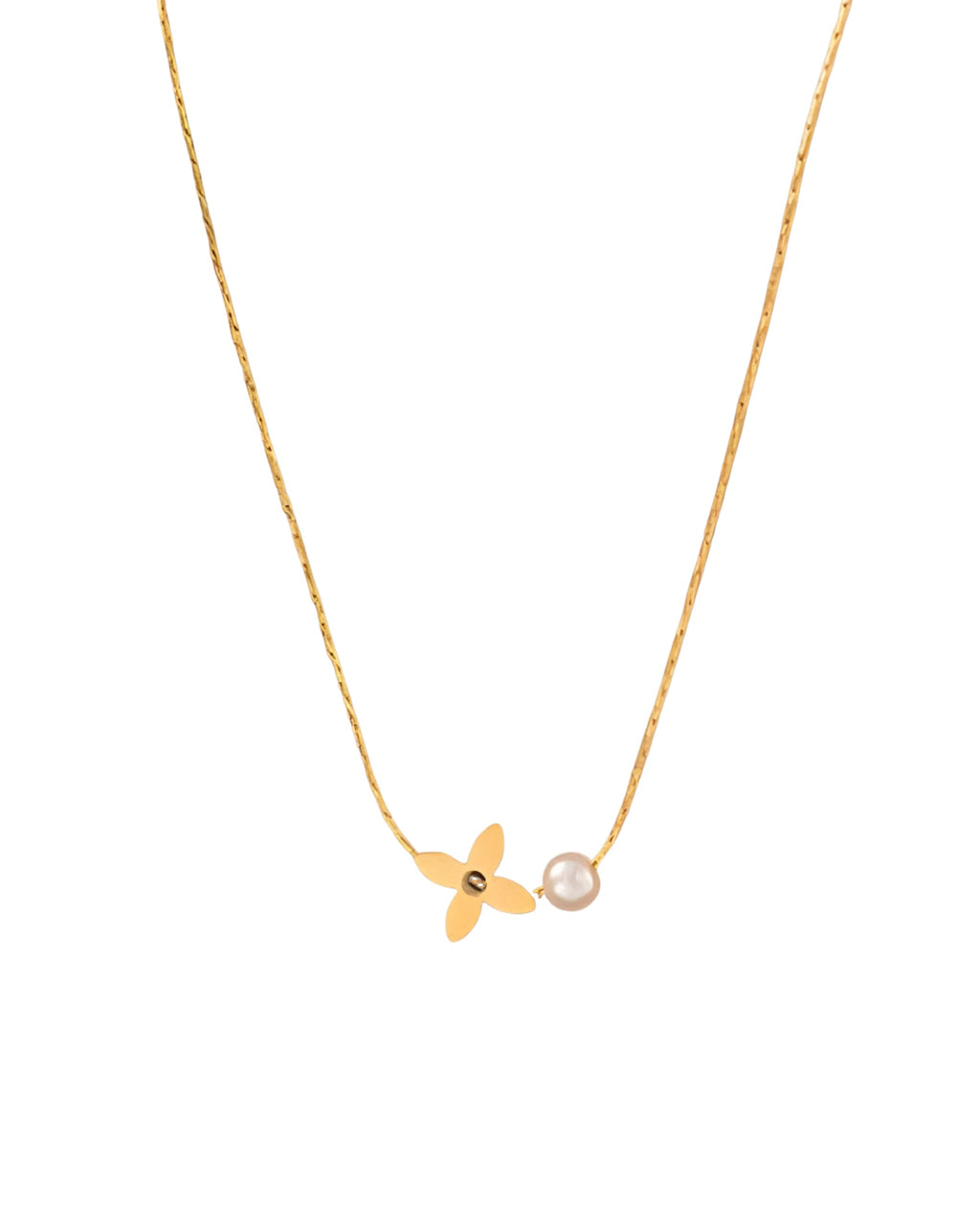 Hasto by Hasti Gold Butterfly Pearl Necklace for Women & Girls | Minimal Butterfly Pendant with Pearl Detail | Cute Daily Wear, Party, Date Wear & Gift Jewellery