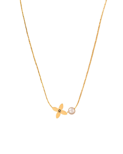 Hasto by Hasti Gold Butterfly Pearl Necklace for Women & Girls | Minimal Butterfly Pendant with Pearl Detail | Cute Daily Wear, Party, Date Wear & Gift Jewellery