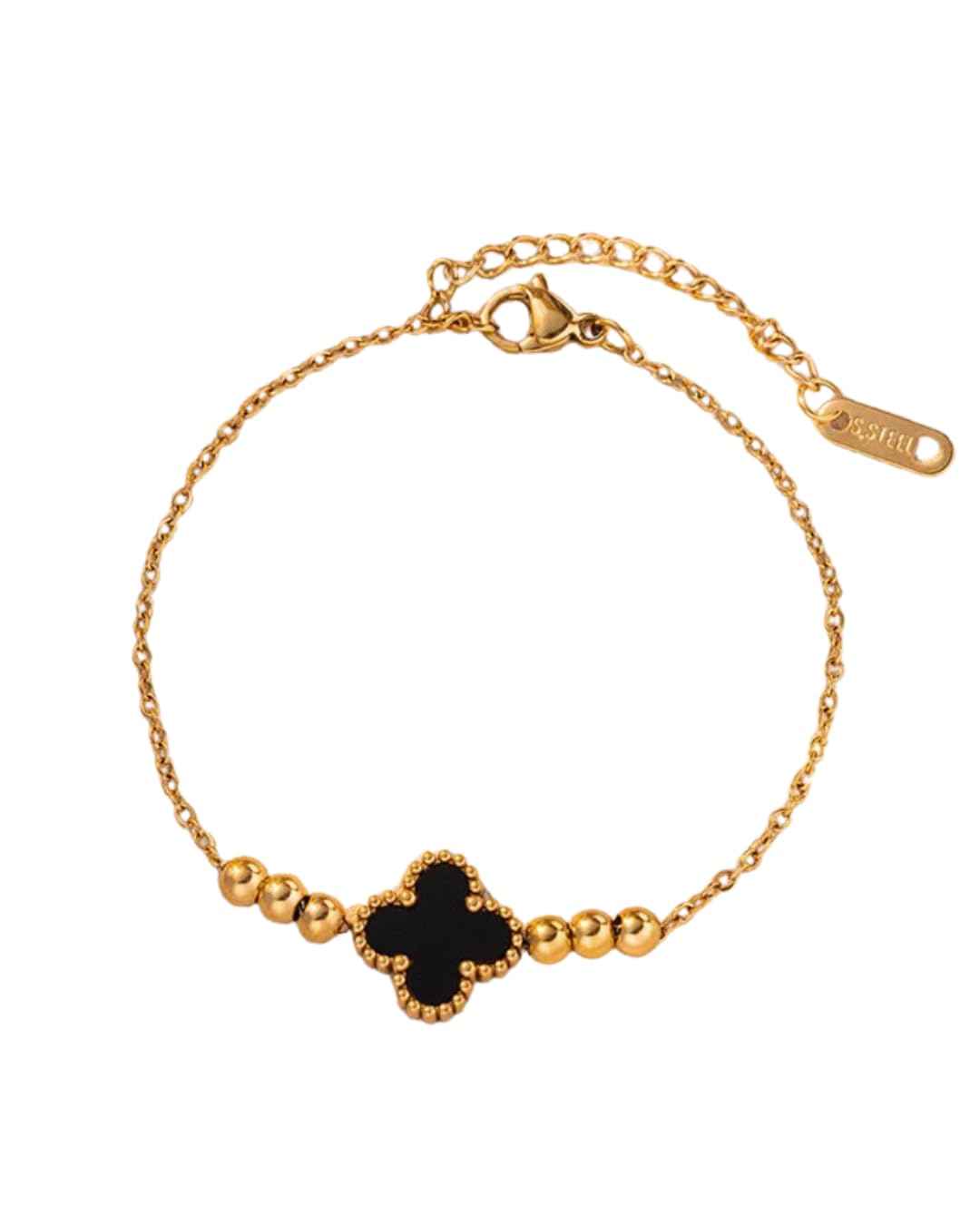 Black Clover Charm Bracelet for Women & Girls