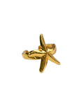 Hasto by Hasti Gold Starfish Adjustable Ring for Women & Girls | Ocean-Inspired Open Ring | Beach, Vacation, Party & Daily Wear Fashion Ring