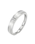Hasto by Hasti Silver Minimal Band Ring for Women & Girls | Sleek Stone Detail Ring | Daily Wear, Office, Party & Gift Fashion Ring