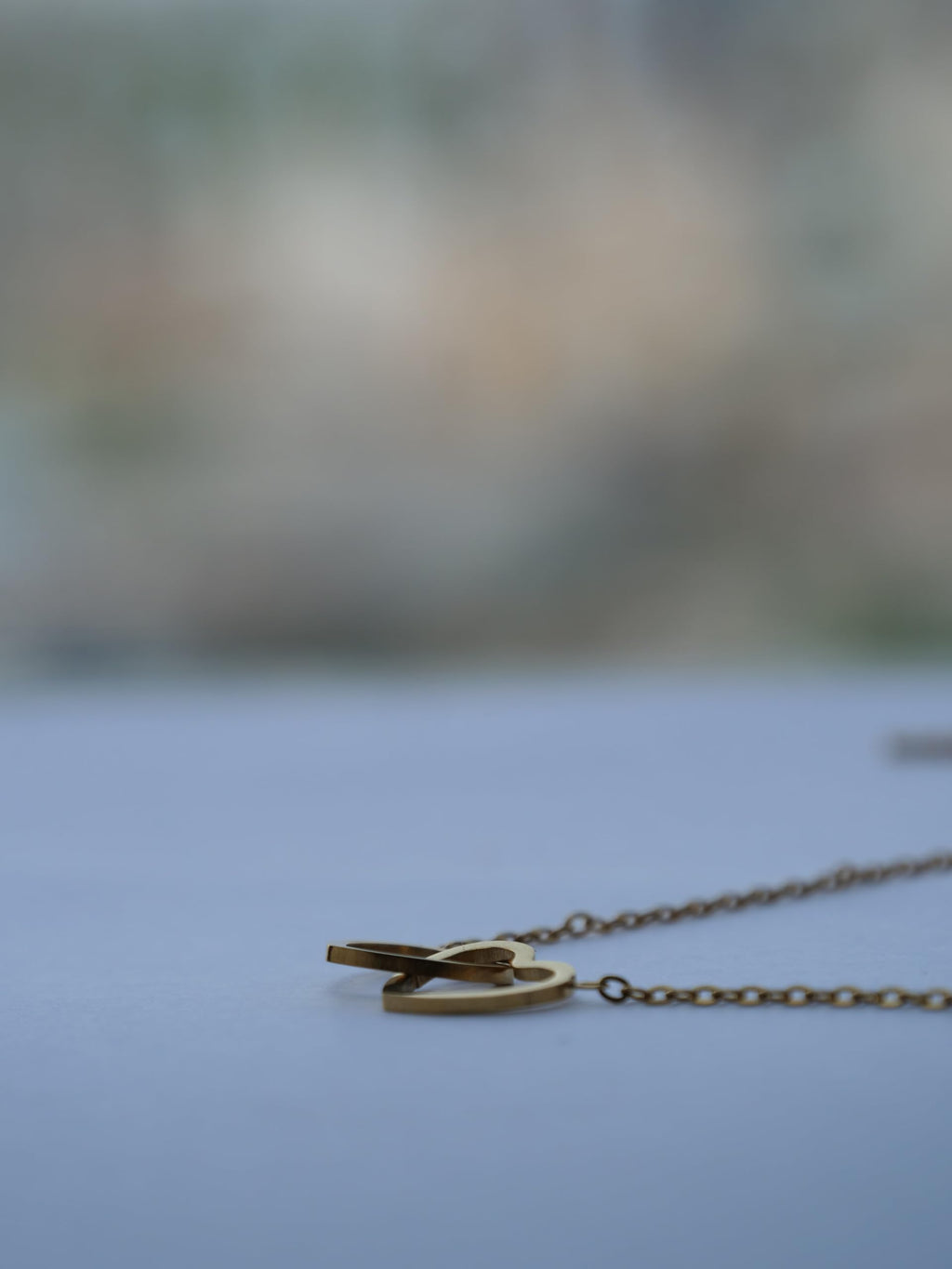Hasto by Hasti Gold Interlocked Heart Necklace for Women & Girls | Minimal Double Heart Pendant Necklace | Daily Wear, Date, Party & Gift Jewellery