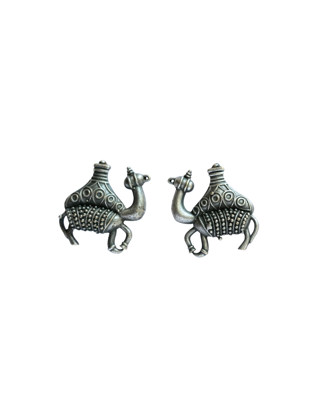 Hasto by Hasti Oxidised German Silver Camel Motif Stud Earrings for Women | Navratri Jewellery, Ethnic Kurti Earrings, Garba & Festive Style