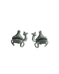 Hasto by Hasti Oxidised German Silver Camel Motif Stud Earrings for Women | Navratri Jewellery, Ethnic Kurti Earrings, Garba & Festive Style