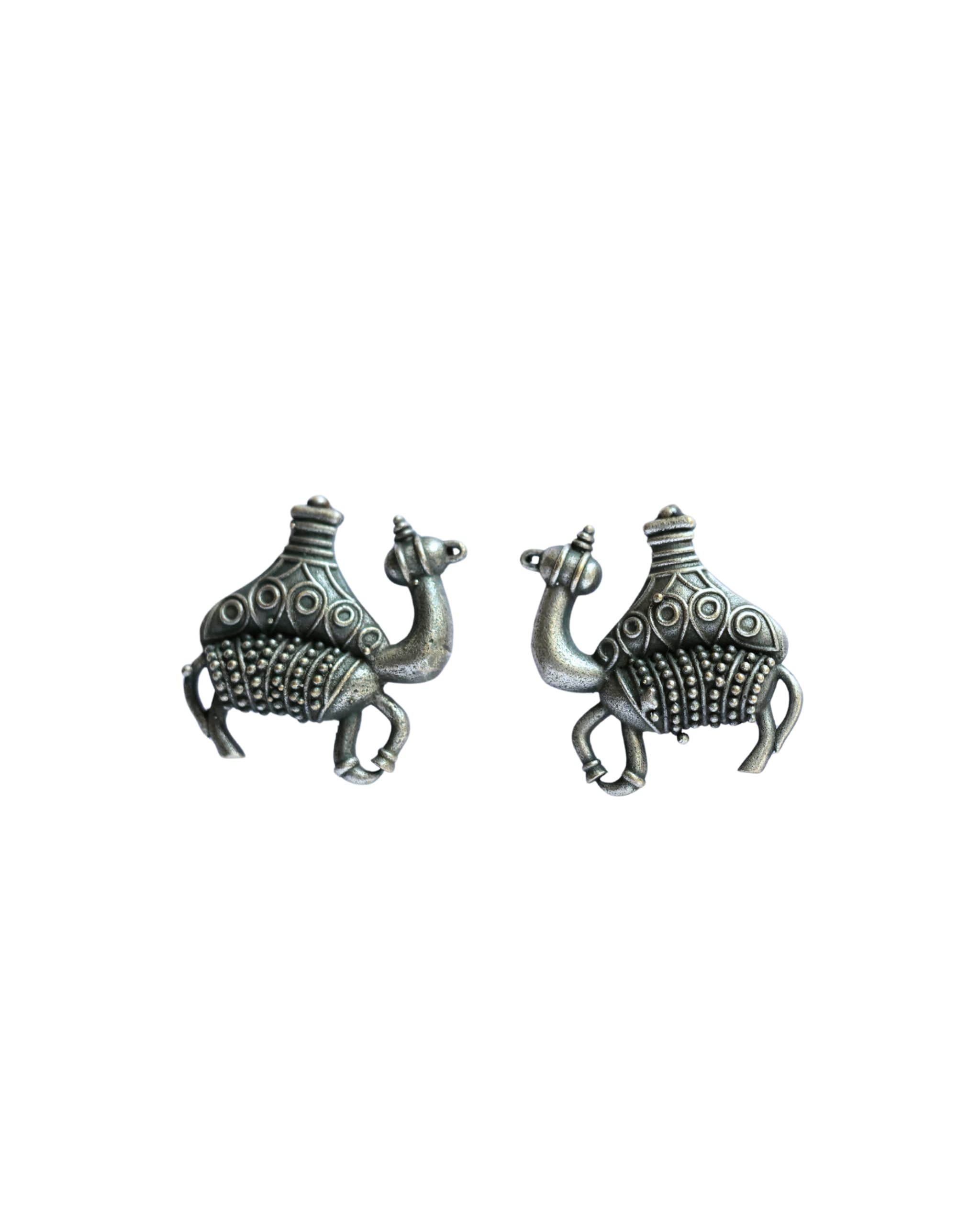 Hasto by Hasti Oxidised German Silver Camel Motif Stud Earrings for Women | Navratri Jewellery, Ethnic Kurti Earrings, Garba & Festive Style