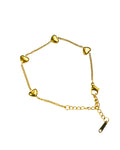 Hasto by Hasti Gold Plated Heart Link Bracelet for Women & Girls | Adjustable Dainty Chain Bracelet | Minimal Elegant Daily Wear Fashion Jewellery