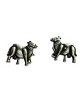 Hasto by Hasti Oxidised German Silver Cow Motif Stud Earrings for Women | Navratri Earrings, Ethnic Kurti Earrings, Garba Jewellery & Saree Wear