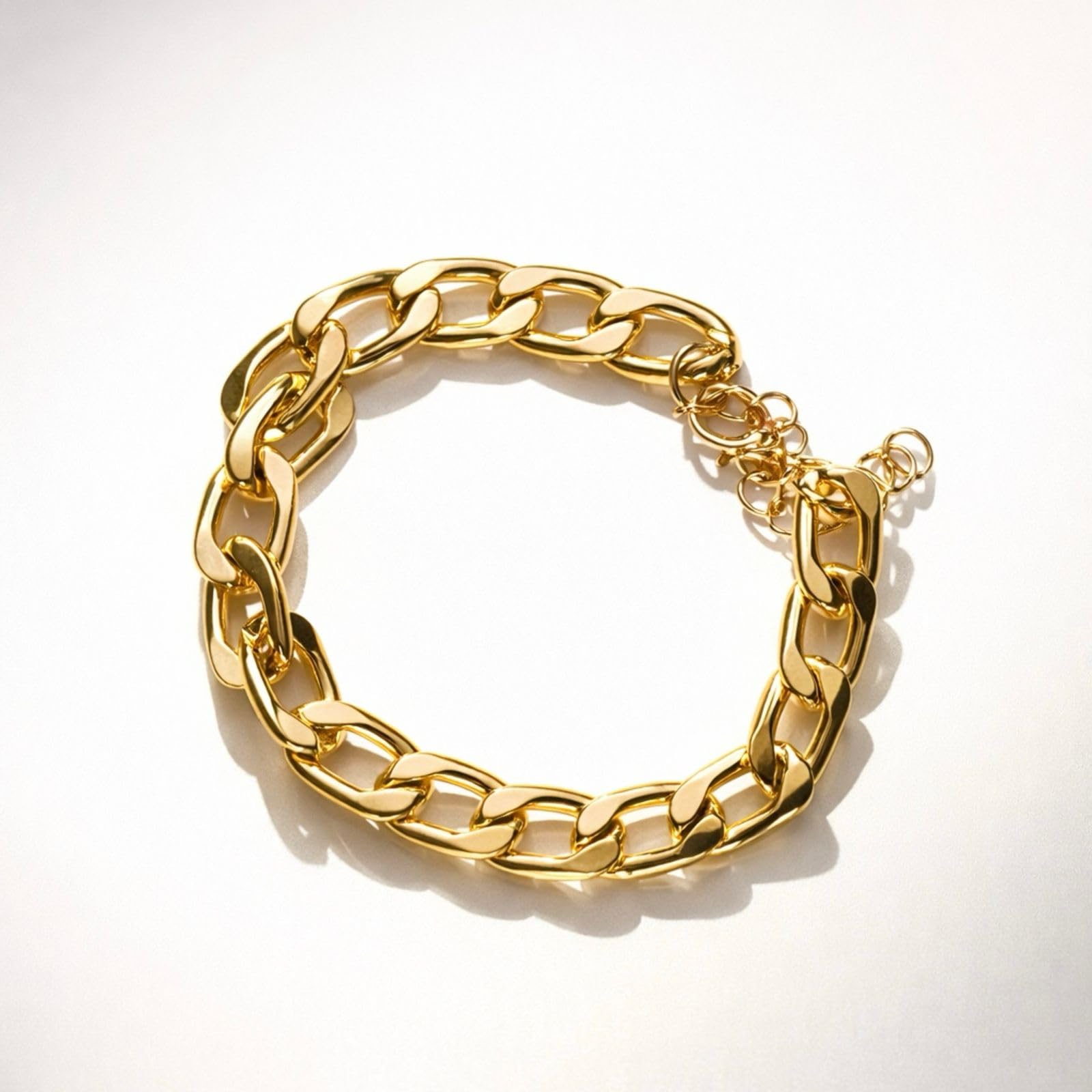 Gold Plated Chunky Chain Bracelet Combo for Women (Pack of 4)