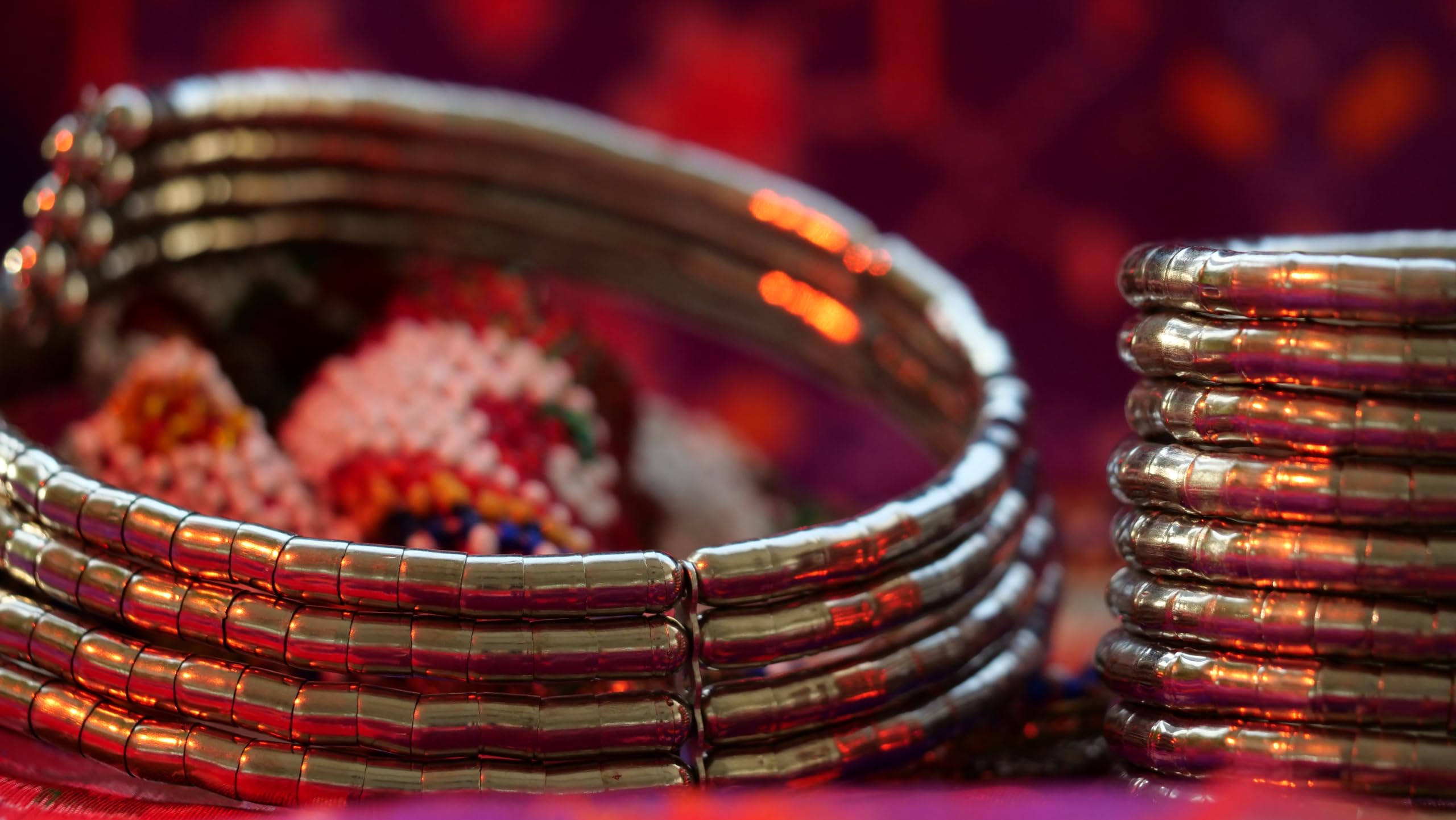 Hasto by Hasti German Silver Choker Necklace & Bracelet Set for Women | Flexible Spring-Back Tube Bead Jewellery | No-Clasp Pull-On Rajasthani Ethnic Set