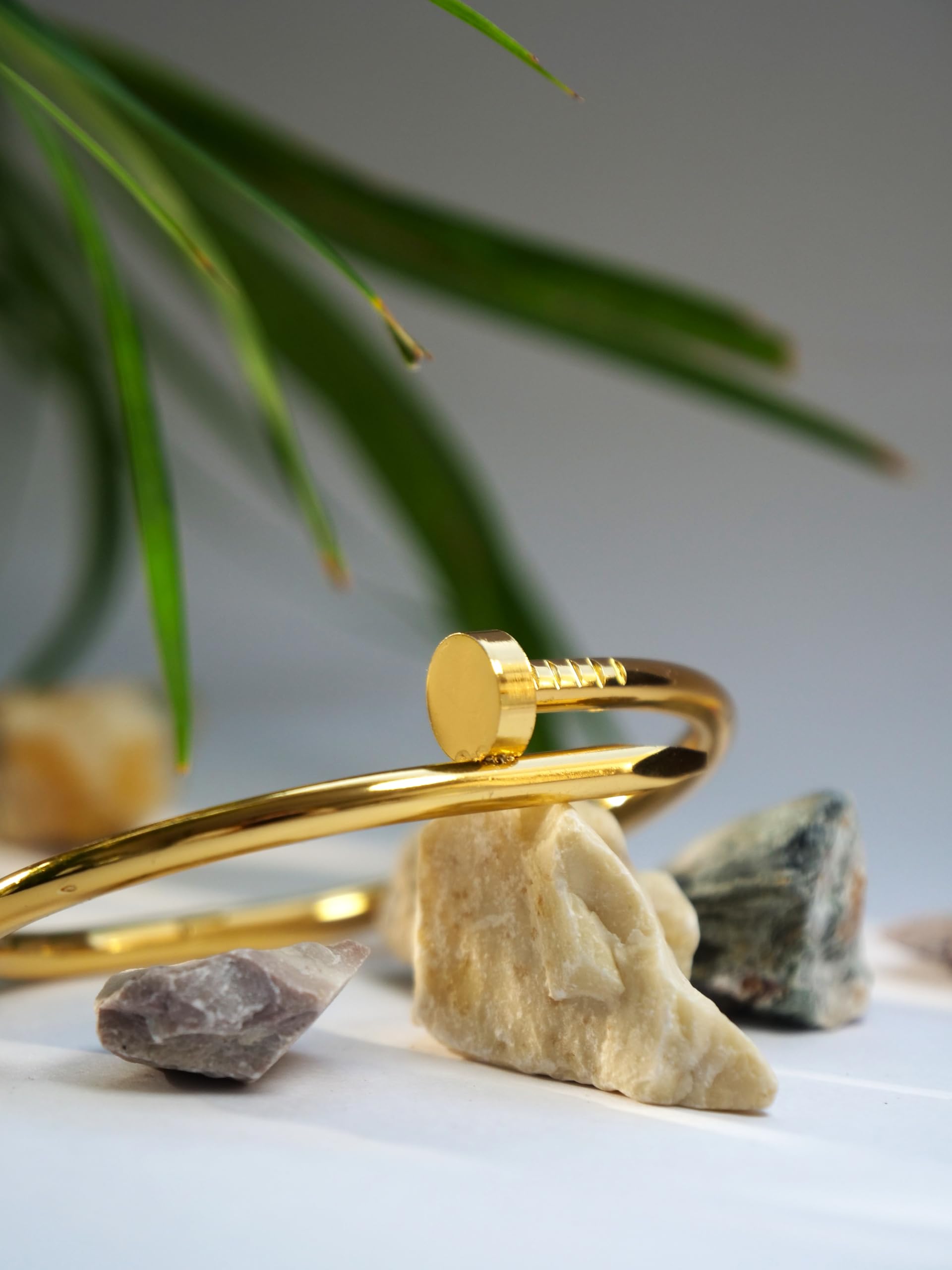 Hasto by Hasti Golden Nail Cuff Bracelet