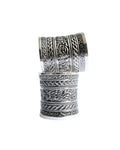 Hasto by Hasti Oxidised German Silver Floral Relief Panel Wide Cuff Bracelet for Women – Navratri, Saree & Kurti Looks