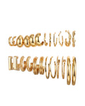 12 Gold Hoop Earrings Combo Set for Women | Chunky, Twisted & Minimal Korean Hoop Earrings Pack | Trendy Gold Plated Statement Earrings for Girls | Everyday Fashion Jewelry