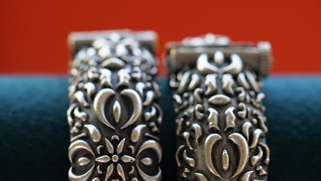 Hasto by Hasti Oxidised German Silver Floral Vine Openable Bangle Pair for Women | Navratri Bangles (Kada), Ethnic Kurti Jewellery, Garba Jewellery & Saree Wear