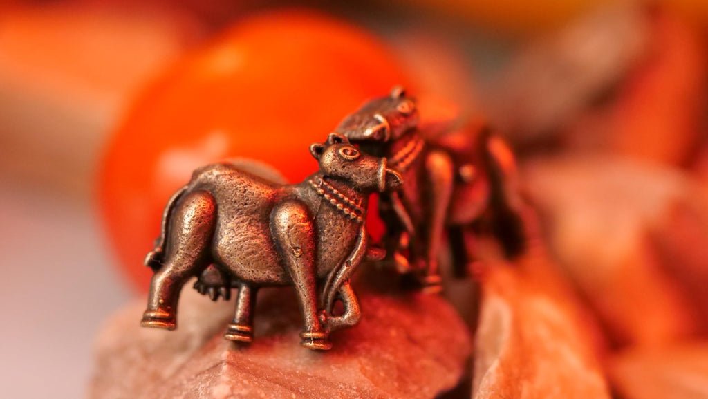Hasto by Hasti Oxidised German Silver Cow Motif Stud Earrings for Women | Navratri Earrings, Ethnic Kurti Earrings, Garba Jewellery & Saree Wear