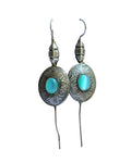 Hasto by Hasti Oxidised German Silver Floral Stone Bugadi Style Earrings for Women | Navratri Earrings, Kurti Earrings, Garba Jewellery & Saree Wear