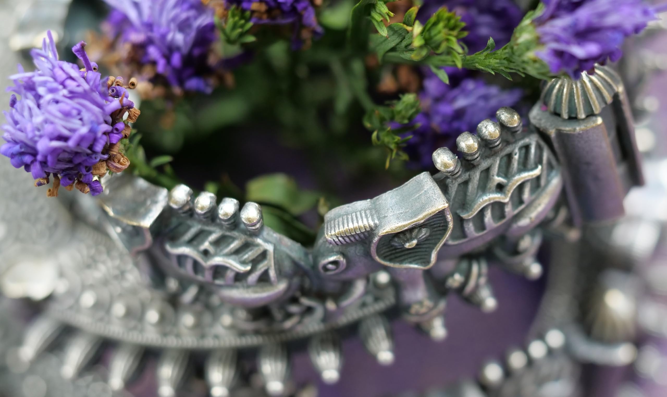 Hasto by Hasti Oxidised German Silver Multiple Elephant Motif Openable Kada for Women (Pair of 2) Navratri Bangles, Ethnic Kada, Garba Jewellery & Saree Wear