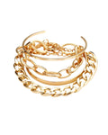 Gold Plated Chunky Chain Bracelet Combo for Women (Pack of 4)