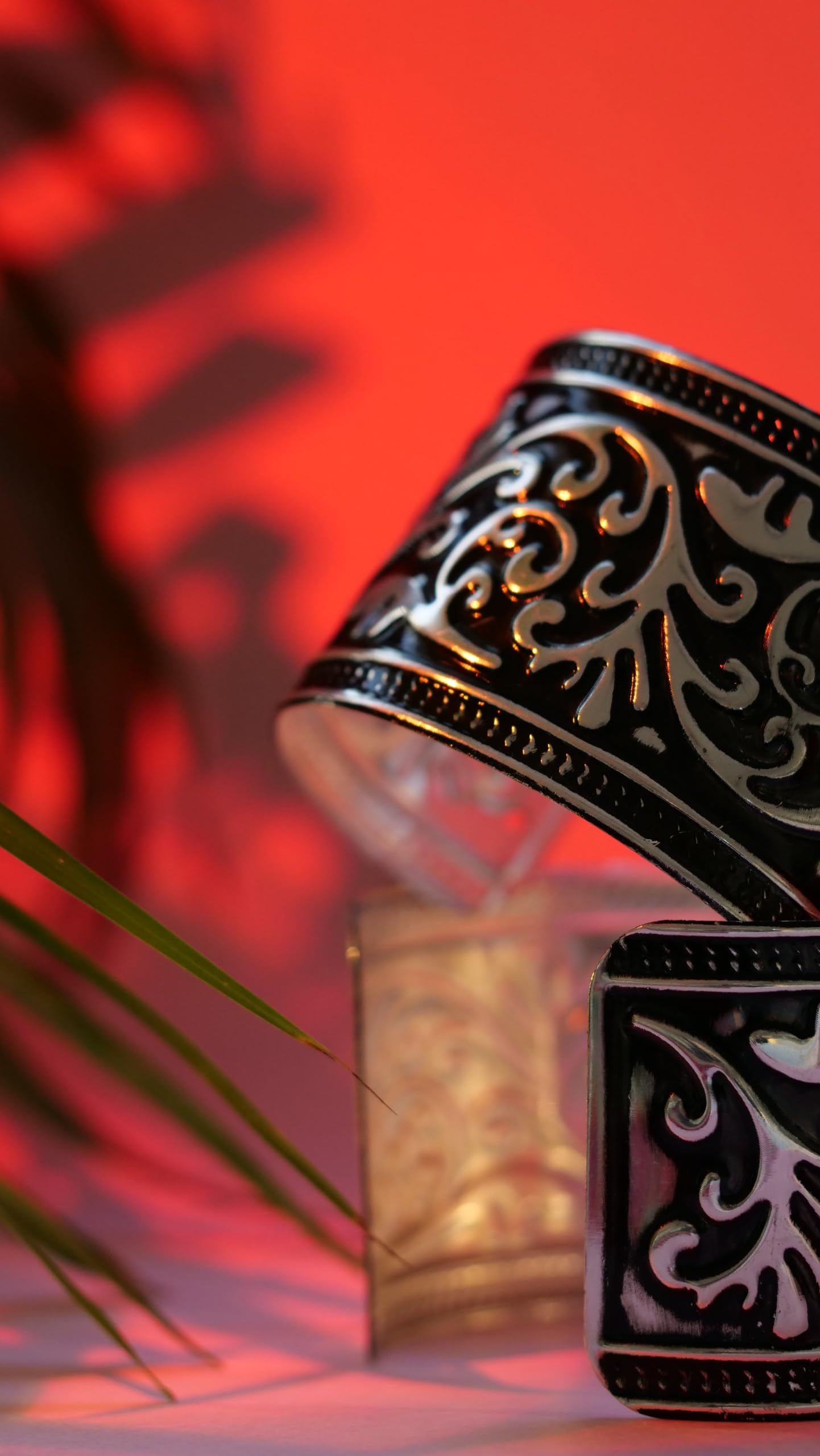 Hasto by Hasti Oxidised German Silver Floral Vine Wide Cuff Bracelet for Women – Navratri, Garba & Chaniya Choli Looks