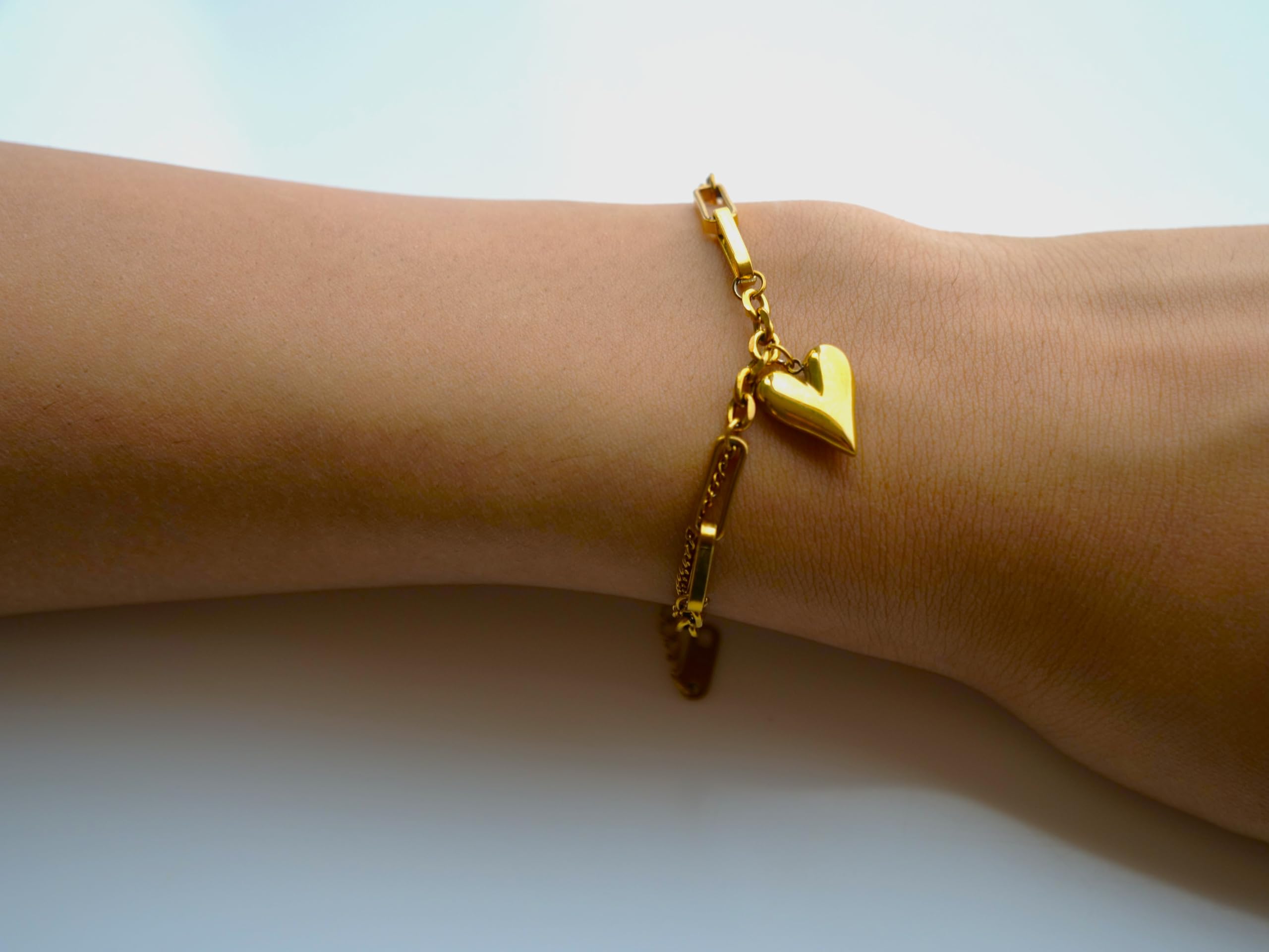 Hasto by Hasti Heart Wrap Bracelet for Women | Gold Plated Stainless Steel| Anti-Tarnish Adjustable Bracelet for Daily Wear, Office, Party