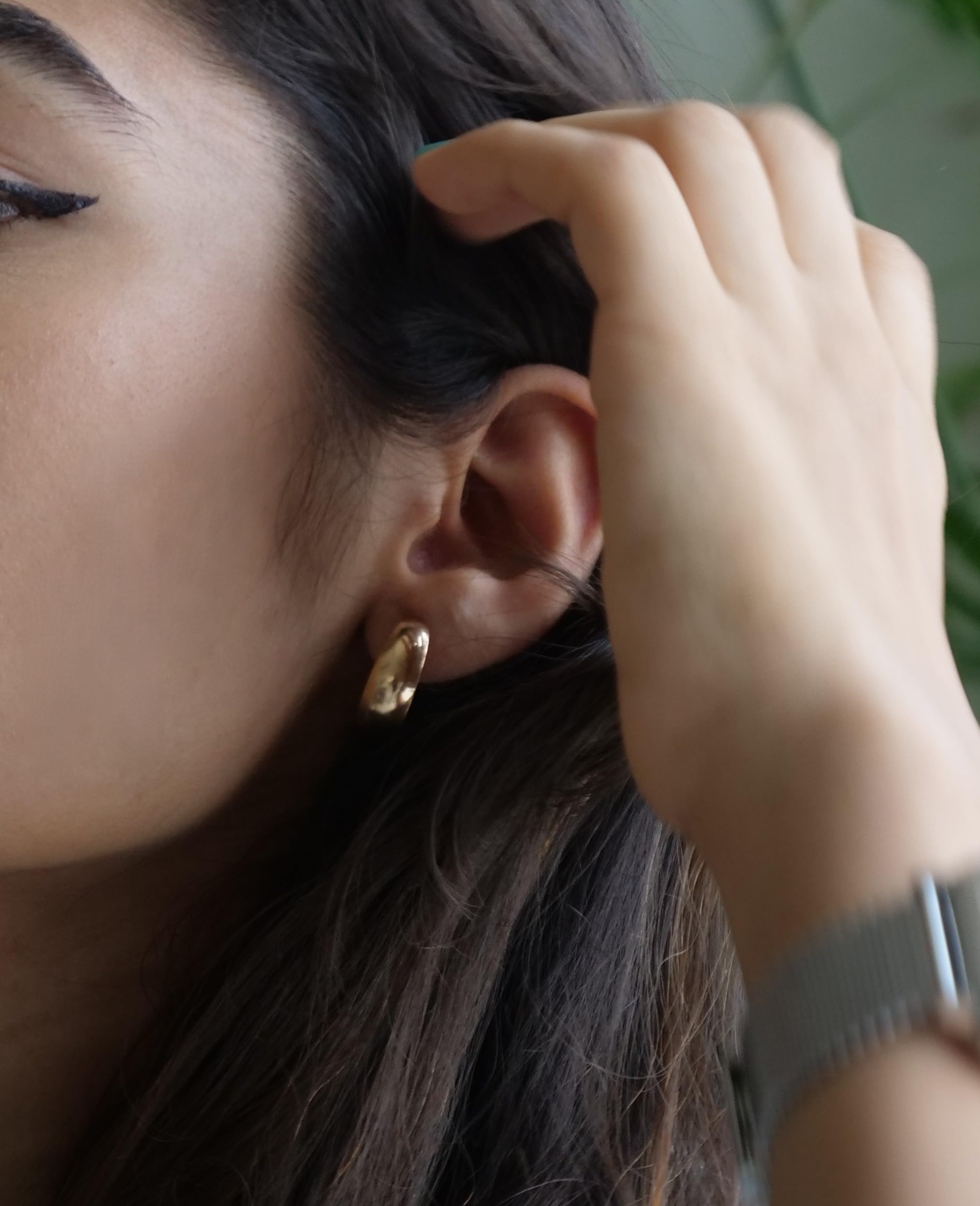12 Gold Hoop Earrings Combo Set for Women | Chunky, Twisted & Minimal Korean Hoop Earrings Pack | Trendy Gold Plated Statement Earrings for Girls | Everyday Fashion Jewelry
