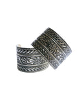 Hasto by Hasti Oxidised German Silver Floral Ropework Wide Cuff Bracelet for Women – Navratri, Garba & Festive Outfits