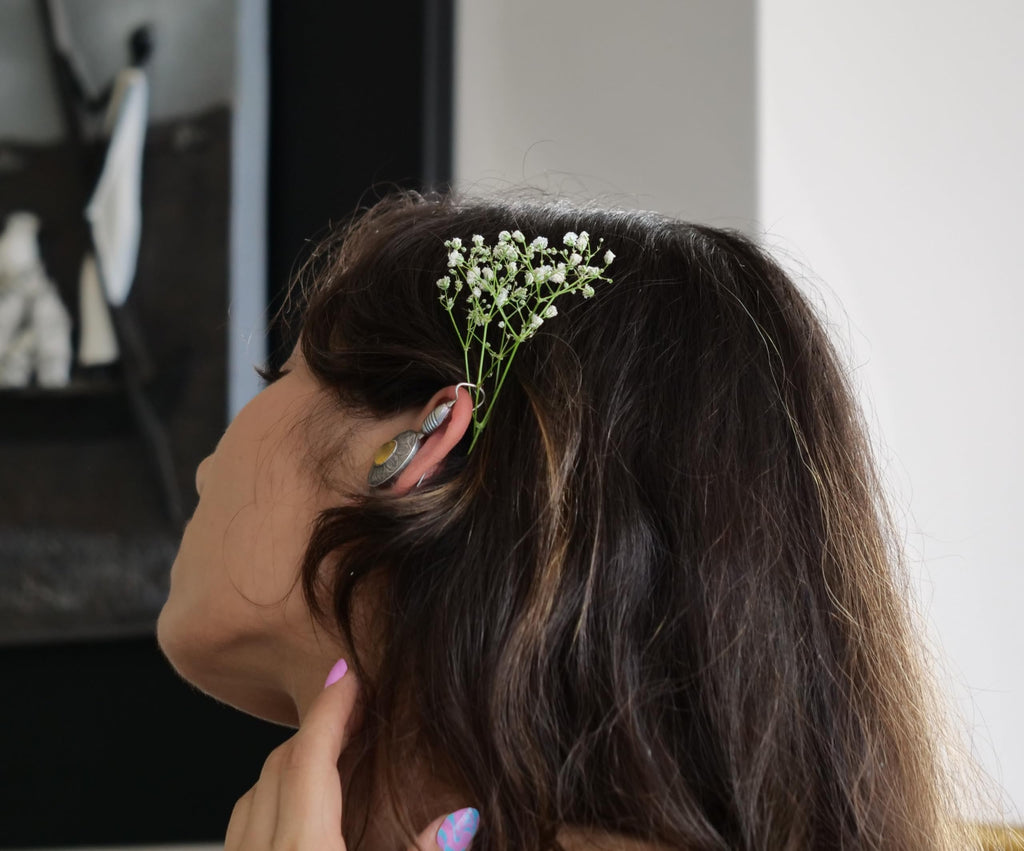 Hasto by Hasti Oxidised German Silver Floral Stone Bugadi Style Earrings for Women | Navratri Earrings, Kurti Earrings, Garba Jewellery & Saree Wear