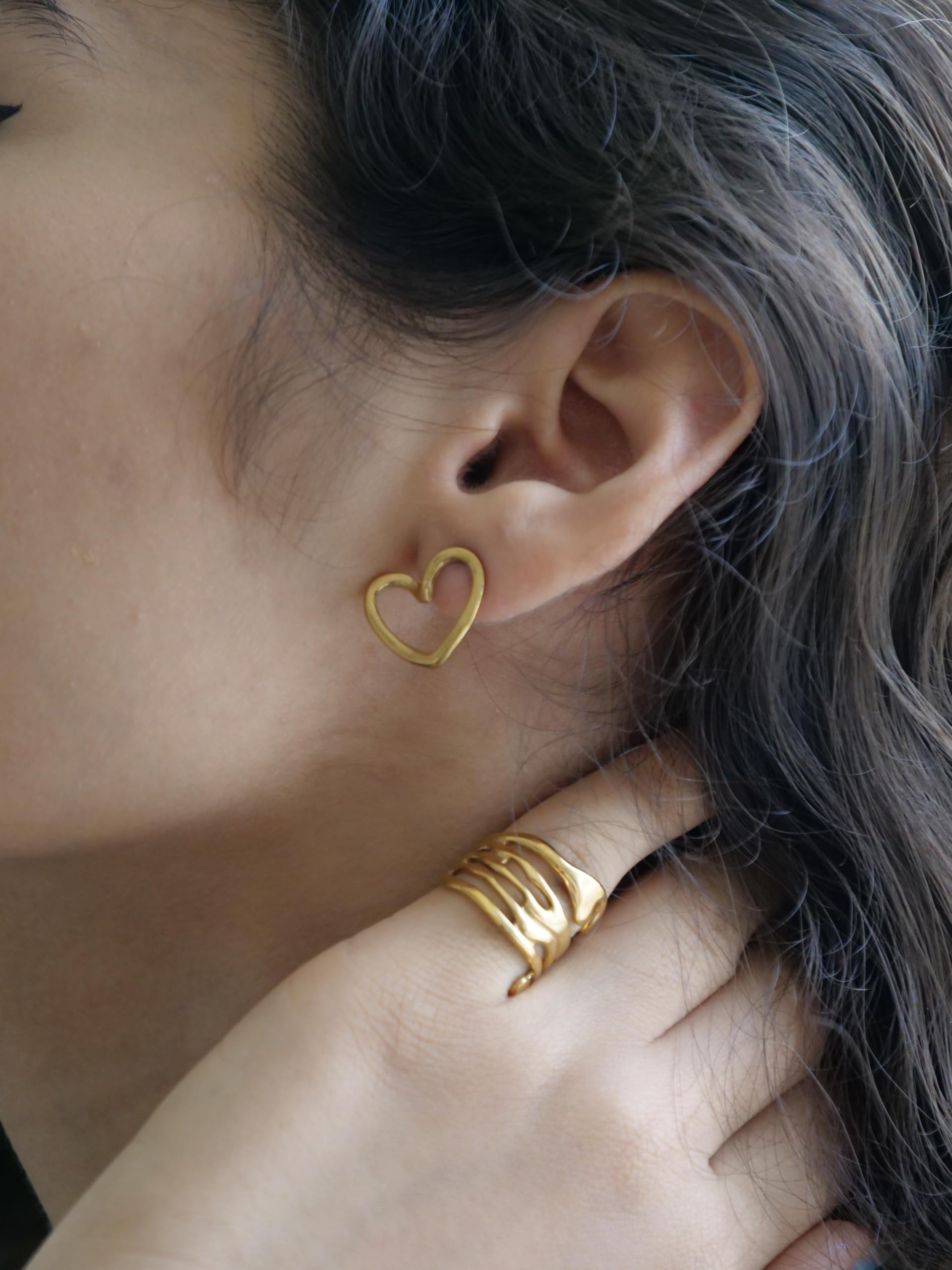 Hasto by Hasti Modern Heart-Shaped Stud Earrings for Women | Trendy Love Studs Combo | Stylish Anti-Tarnish Mini Earrings | Lightweight Fashion Jewellery Gift
