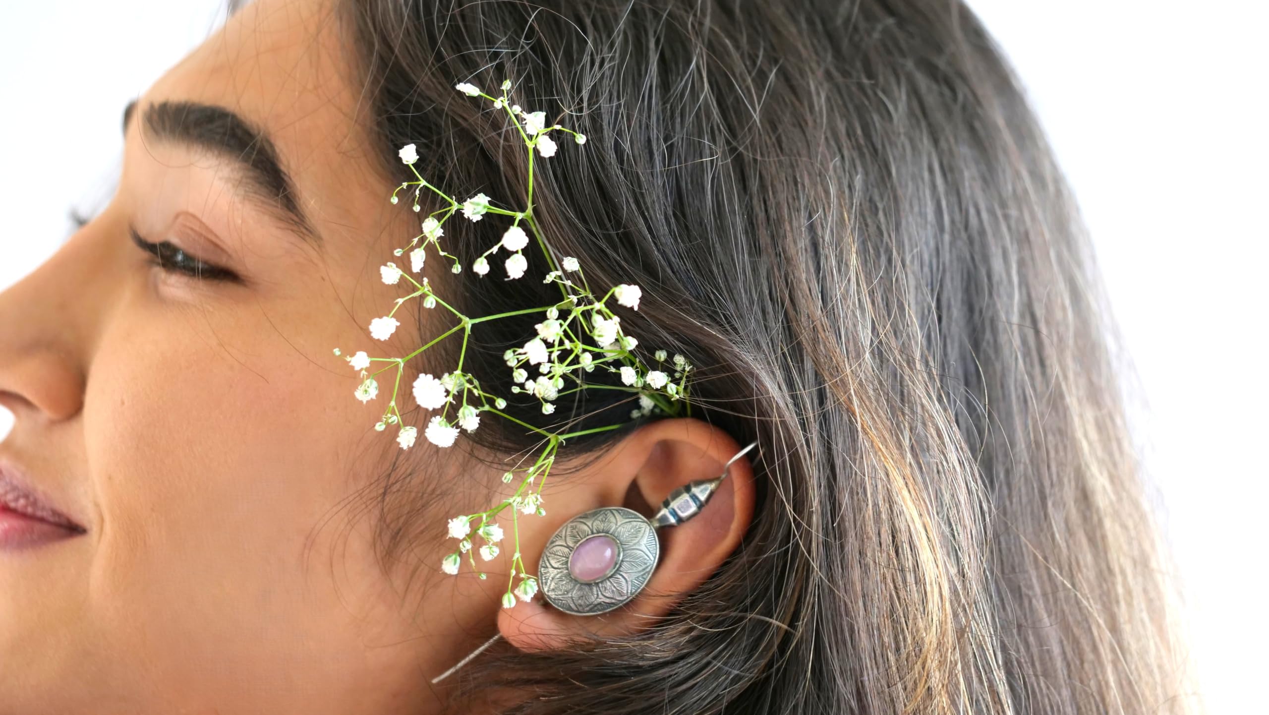Hasto by Hasti Oxidised German Silver Floral Stone Bugadi Style Earrings for Women | Navratri Earrings, Kurti Earrings, Garba Jewellery & Saree Wear