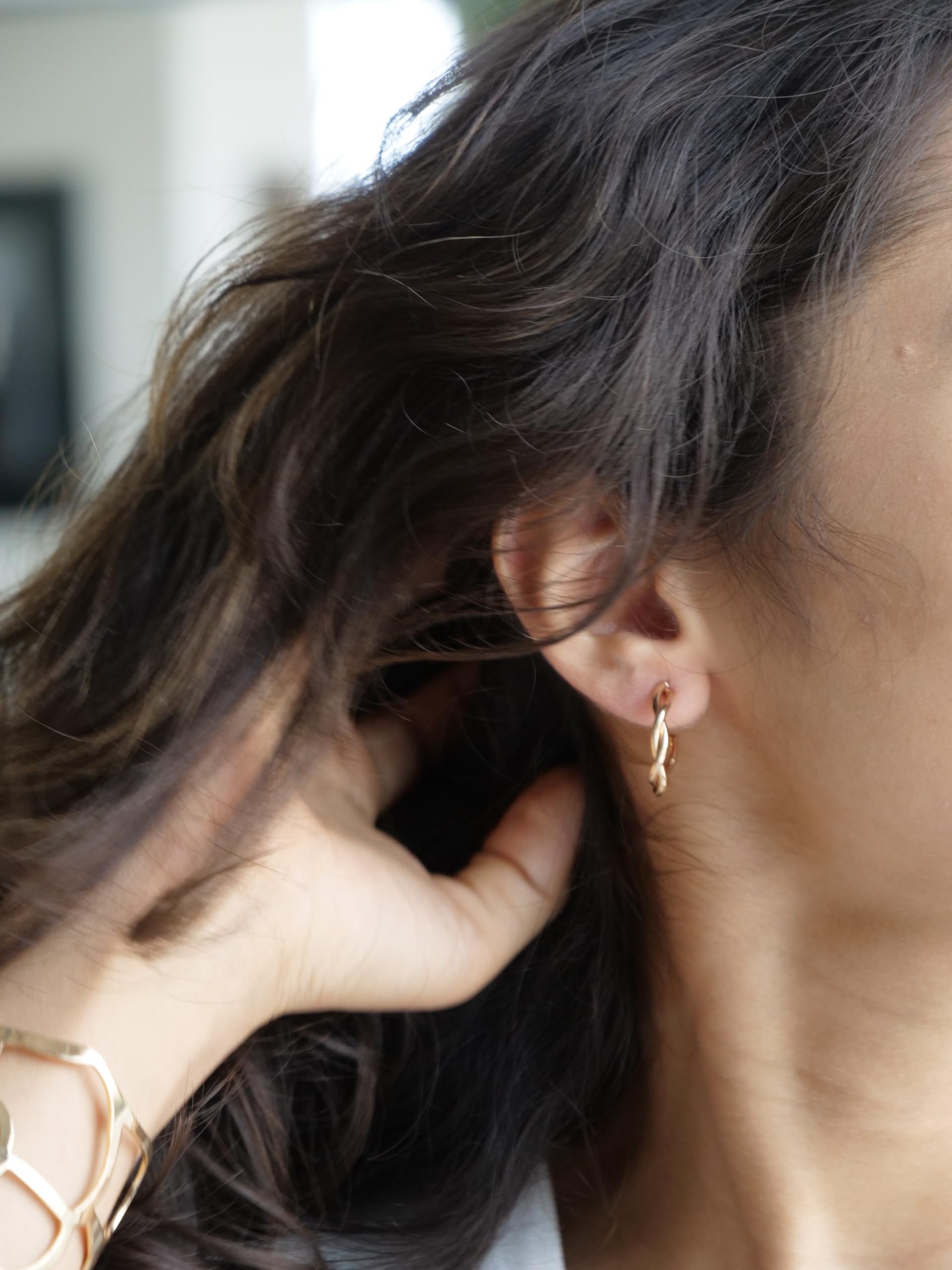 12 Gold Hoop Earrings Combo Set for Women | Chunky, Twisted & Minimal Korean Hoop Earrings Pack | Trendy Gold Plated Statement Earrings for Girls | Everyday Fashion Jewelry