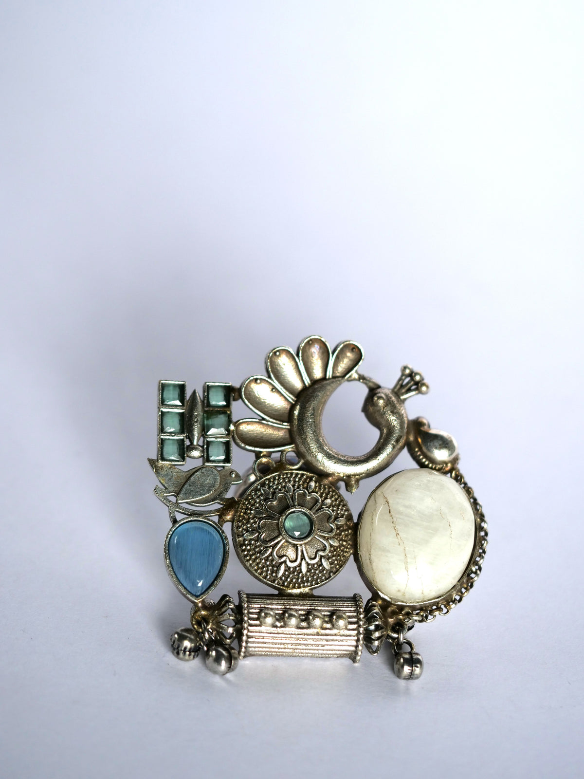 Peacock Mint One-of-a-Kind Statement Ring for Women