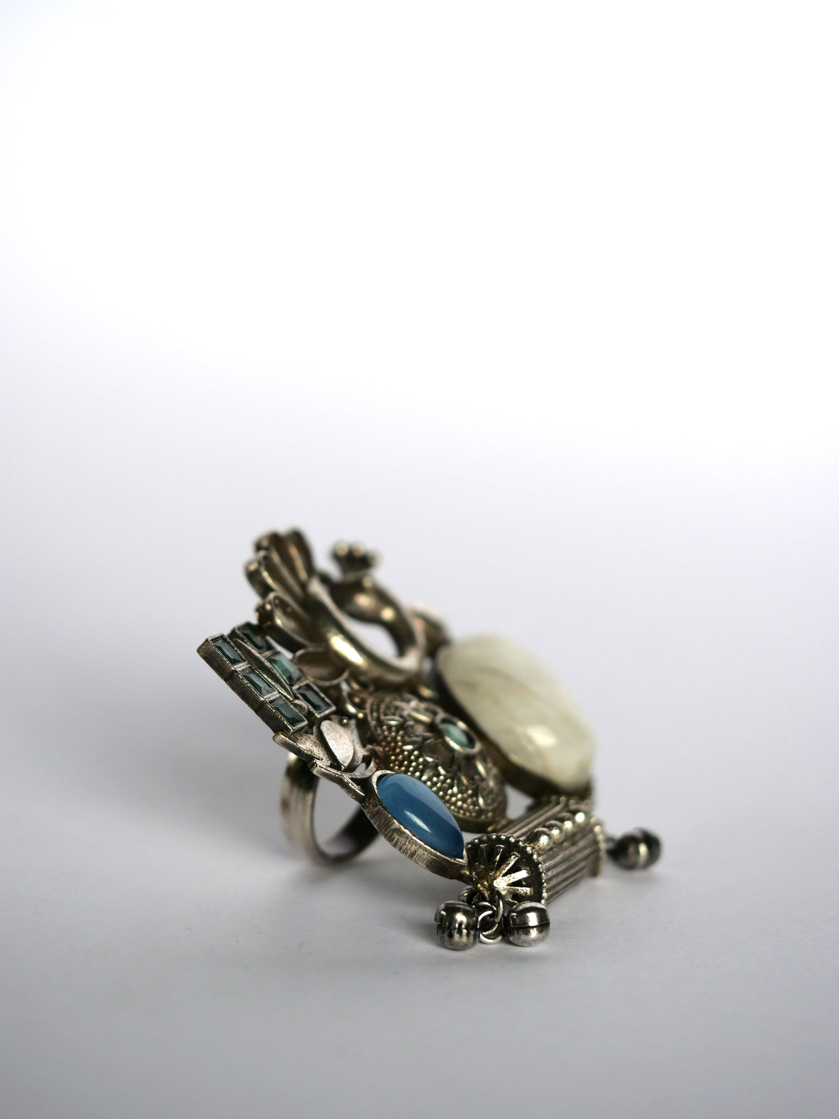 Peacock Mint One-of-a-Kind Statement Ring for Women