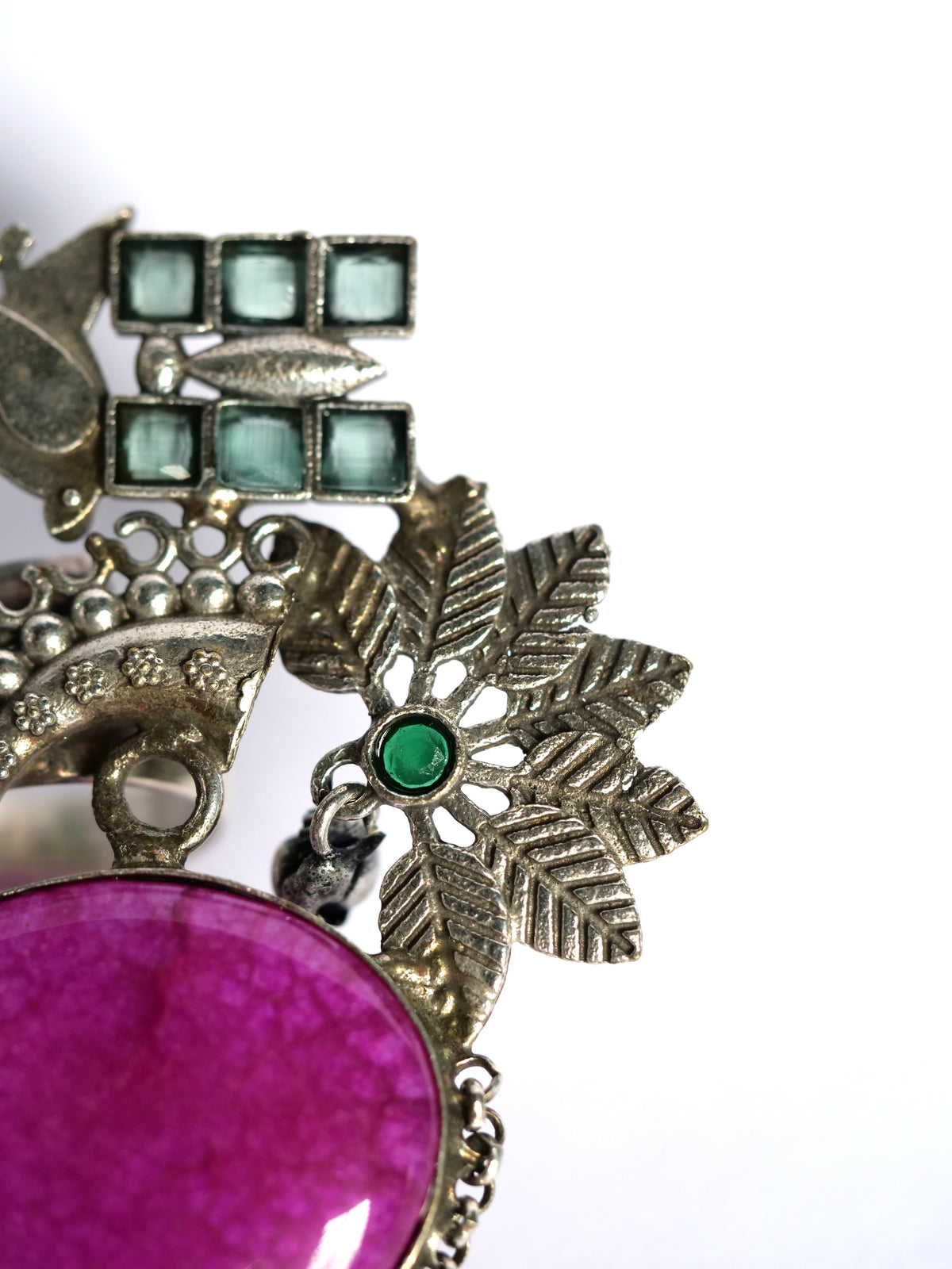 Fuchsia Ganesha One-of-a-Kind Statement Ring for Women