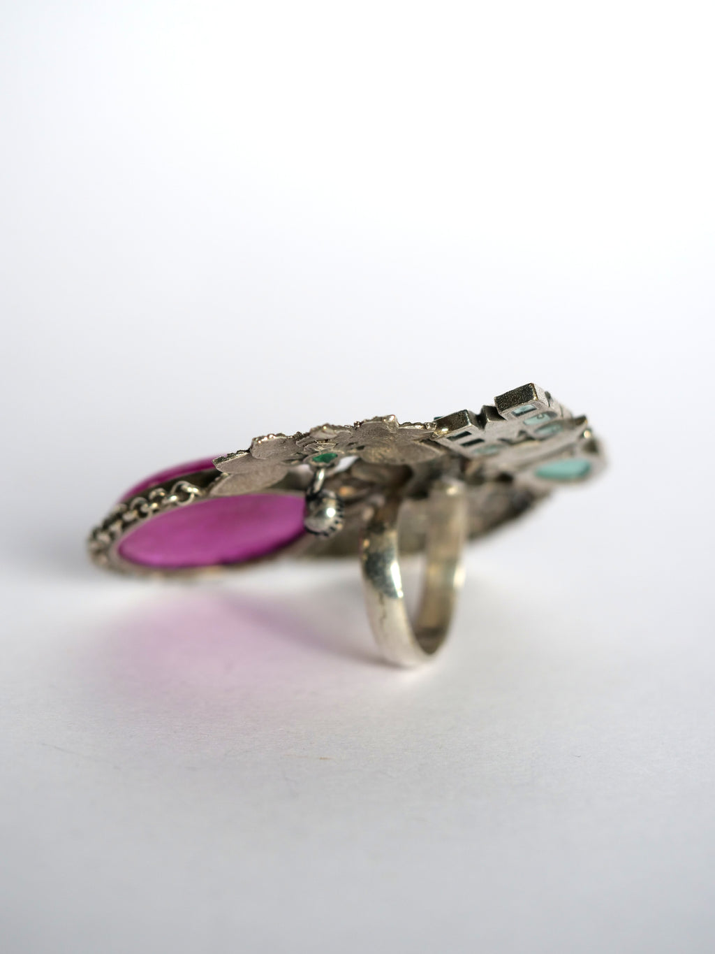 Fuchsia Ganesha One-of-a-Kind Statement Ring for Women