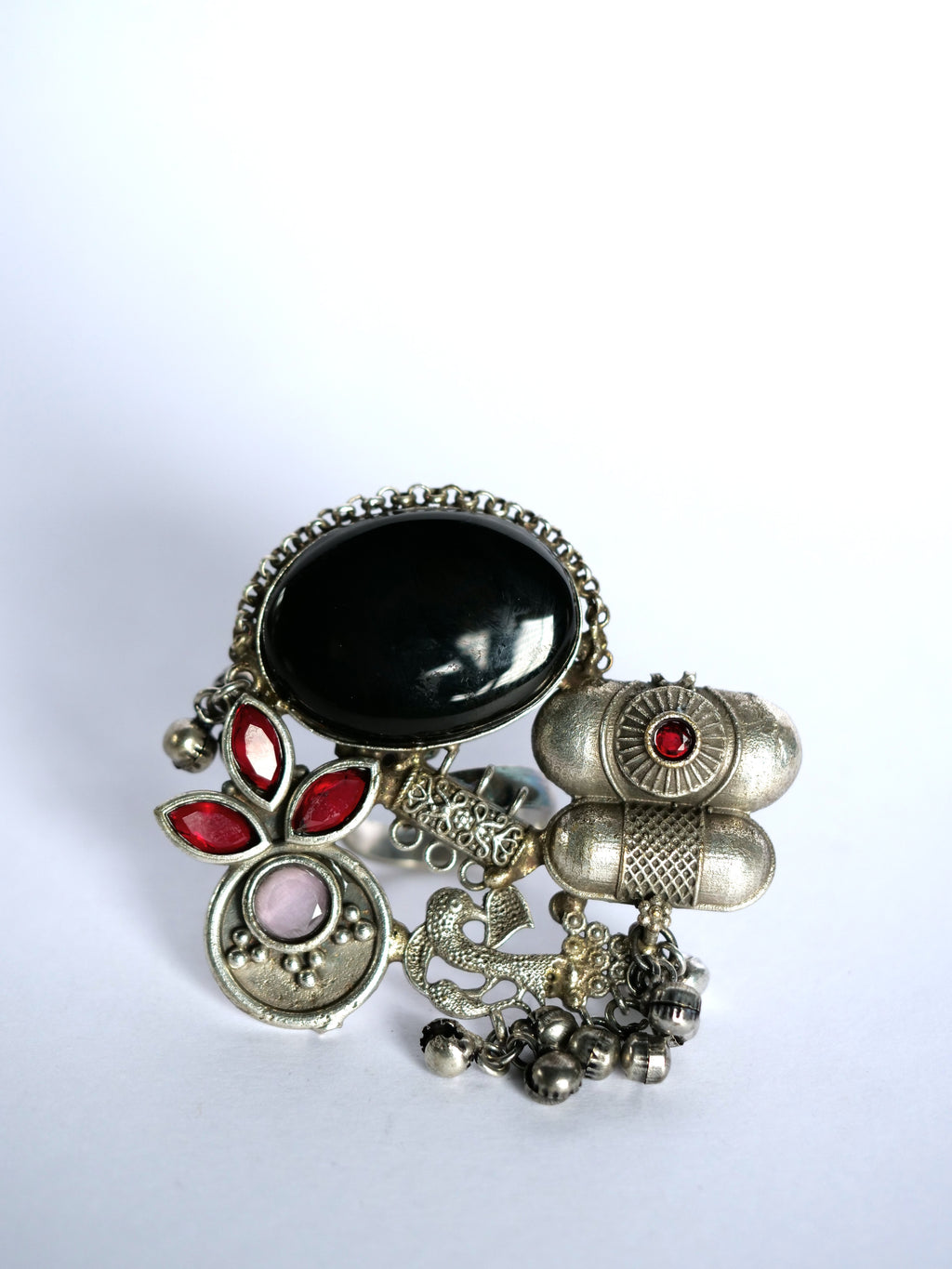 Midnight Blossom One-of-a-Kind Statement Ring for Women